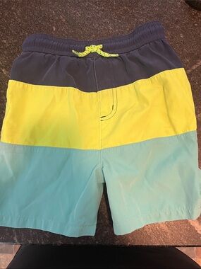 jumping beans Boys Colorblock Swim Trunks in Navy, Yellow, Aqua